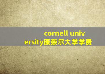 cornell university康奈尔大学学费